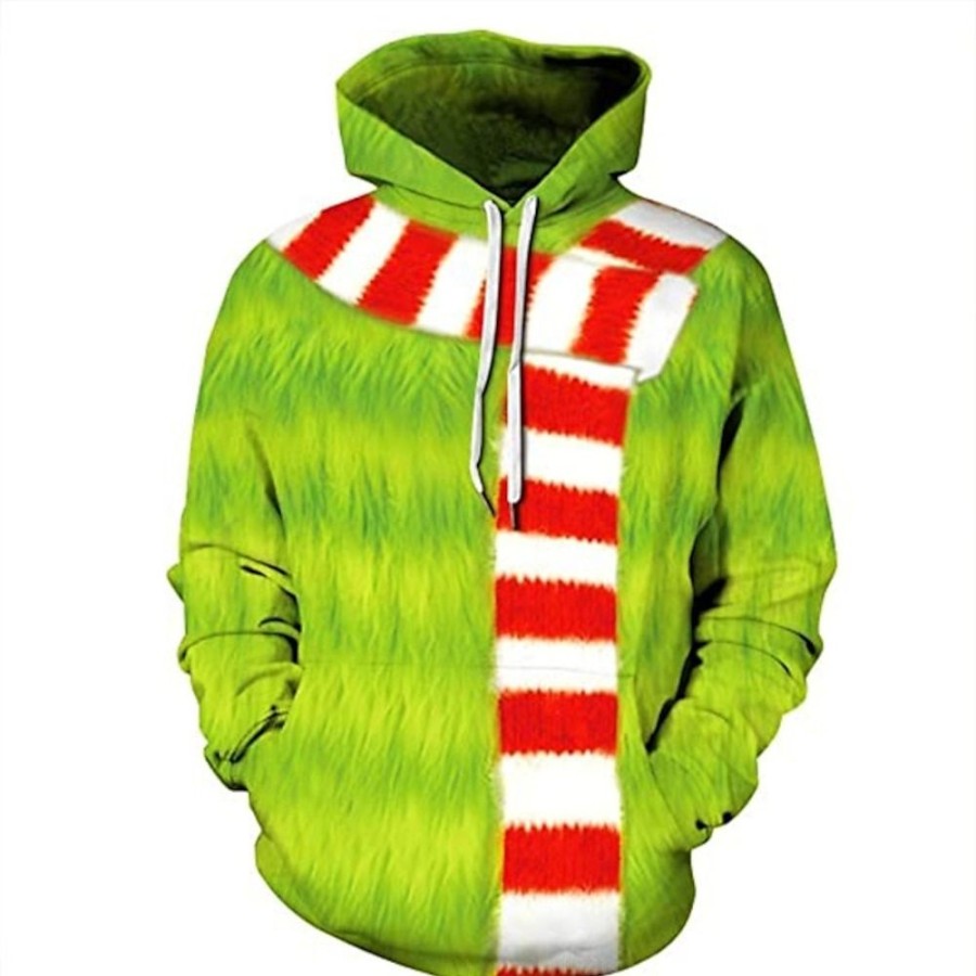 Sweats A Capuche Et Sweat-Shirts LITB | Sweats A Capuche Pour Hommes A Capuche A Manches Longues Vert Animal Grande Taille Basique Pull A Capuche