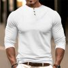 T-Shirts Et Debardeurs Pour Hommes LITB | Homme T Shirt Tee T-Shirt Chemise A Manches Longues Plein Col Ras Du Cou Plein Air Vacances Manche Longue Vetement Tenue Mode Design Basique