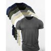 T-Shirts Et Debardeurs Pour Hommes LITB | Homme T Shirt Tee T-Shirt Plein Col Ras Du Cou Plein Air Des Sports Manches Courtes Vetement Tenue Mode Design Basique