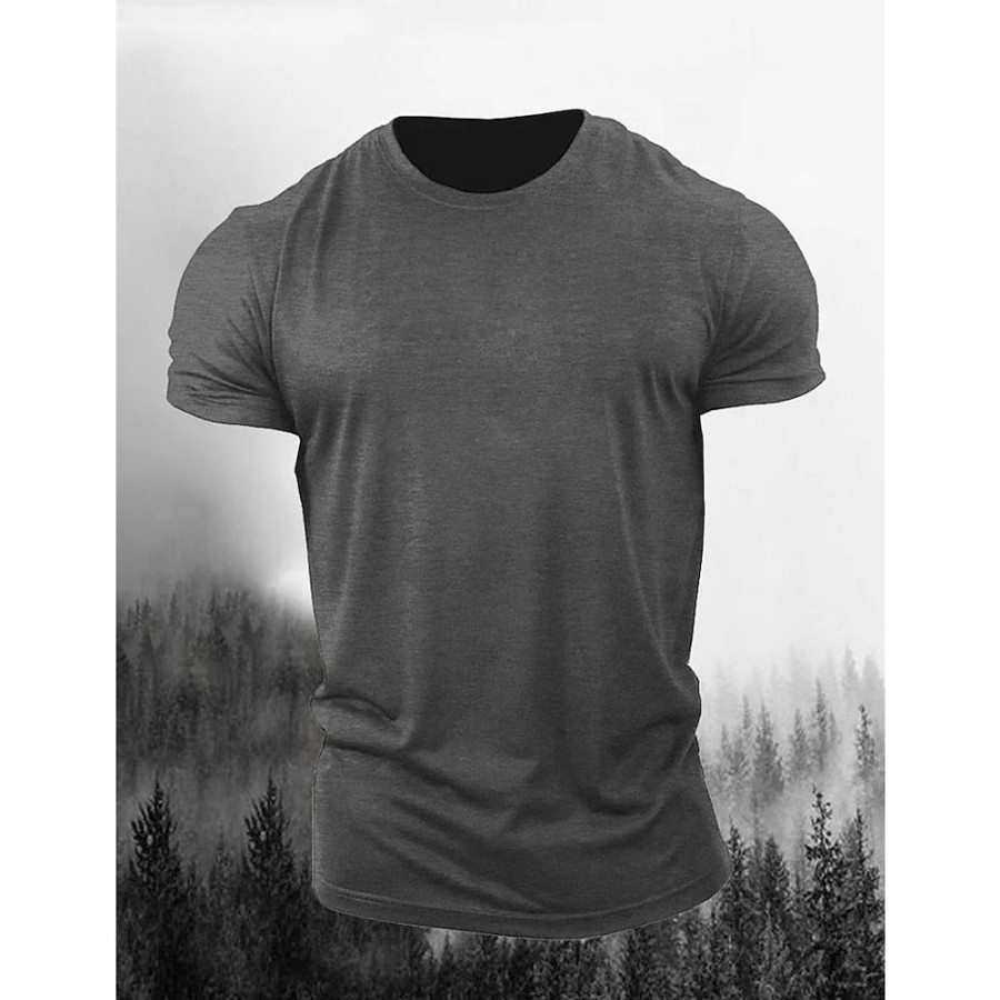 T-Shirts Et Debardeurs Pour Hommes LITB | Homme T Shirt Tee T-Shirt Plein Col Ras Du Cou Plein Air Des Sports Manches Courtes Vetement Tenue Mode Design Basique