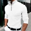 T-Shirts Et Debardeurs Pour Hommes LITB | Homme T Shirt Tee Demi-Chemise Zippee T-Shirt Chemise A Manches Longues Plein Quarter Zip Plein Air Vacances Manche Longue Vetement Tenue Mode Design Basique