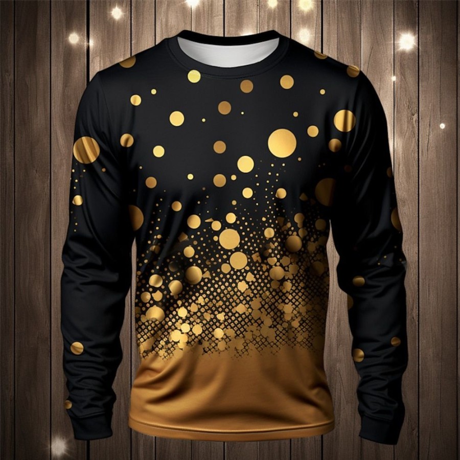 T-Shirts Et Debardeurs Pour Hommes LITB | Graphic Ballon Mode Design Decontractees Homme 3D Effet T Shirt Tee Sport Exterieur Vacances Sortie Nouvel An T-Shirt Manche Longue Col Ras Du Cou Chemise Printemps & Automne Vetement