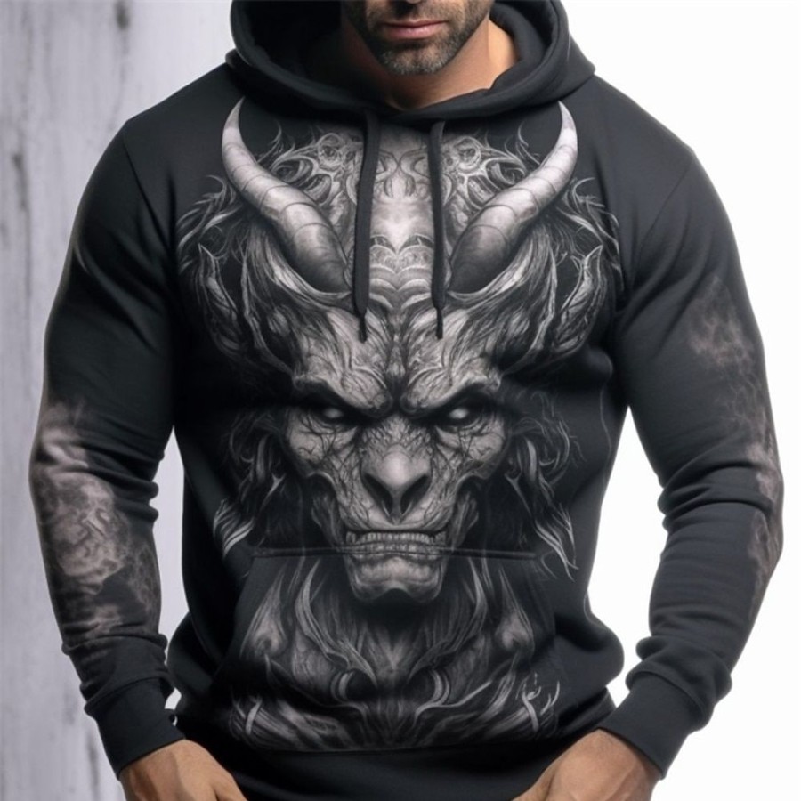 Sweats A Capuche Et Sweat-Shirts LITB | Graphic Animal Homme Mode 3D Effet Sweat A Capuche Sport Exterieur Vacances Vetement De Rue Sweats A Capuche Manche Longue Capuche Imprimer Poche Avant Printemps & Automne Designer Sweat A Capuche