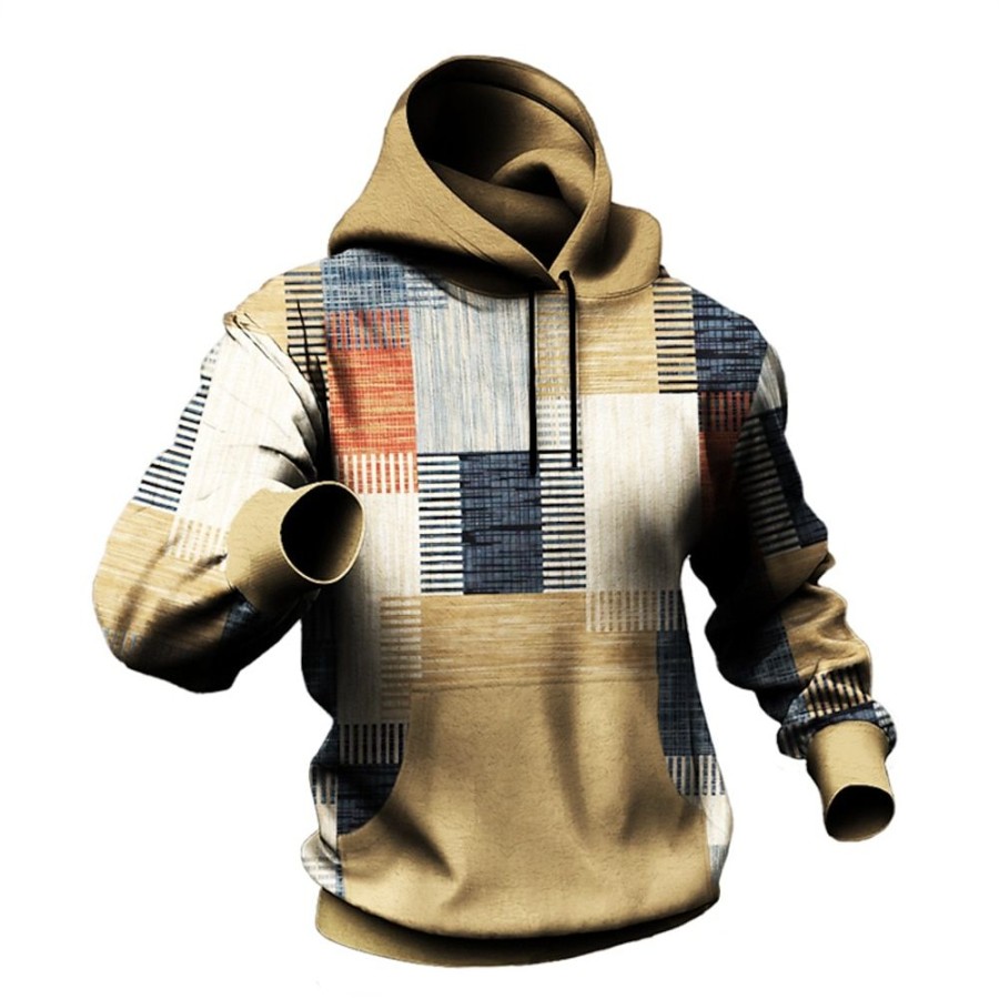 Sweats A Capuche Et Sweat-Shirts LITB | Graphic Mosaique Homme Mode 3D Effet Sweat A Capuche Sport Exterieur Vacances Vetement De Rue Sweats A Capuche Manche Longue Capuche Imprimer Poche Avant Printemps & Automne Designer