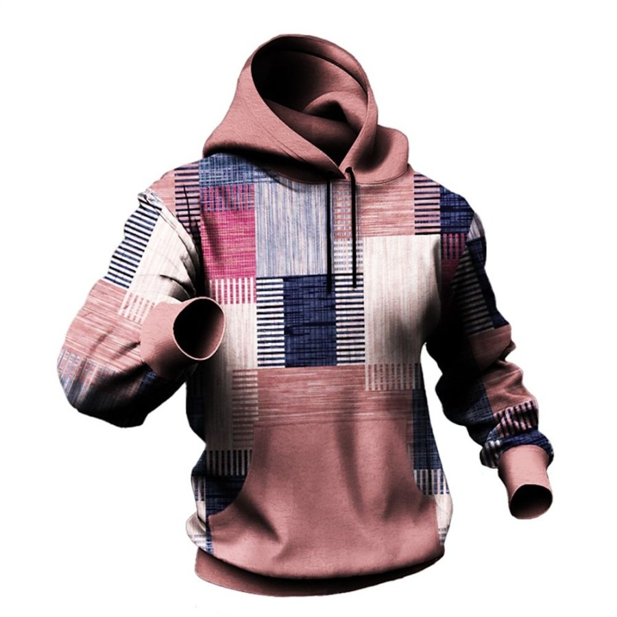 Sweats A Capuche Et Sweat-Shirts LITB | Graphic Mosaique Homme Mode 3D Effet Sweat A Capuche Sport Exterieur Vacances Vetement De Rue Sweats A Capuche Manche Longue Capuche Imprimer Poche Avant Printemps & Automne Designer