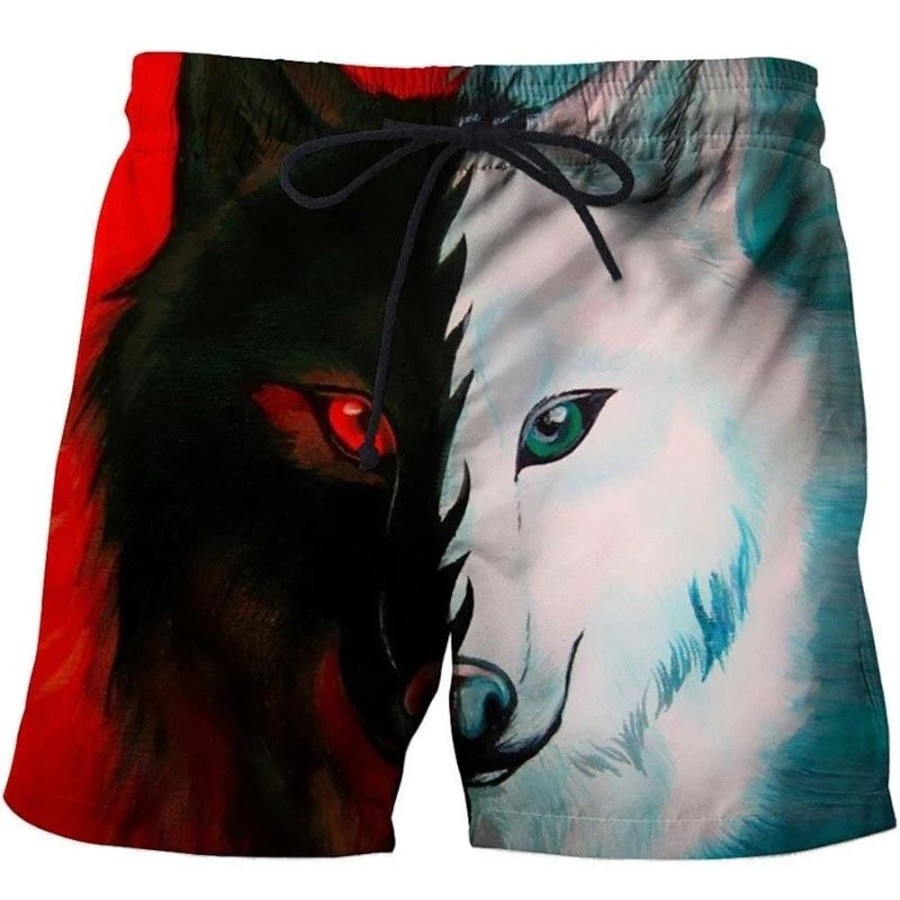 Bas Pour Hommes LITB | Homme Surf Boardshort Short De Bain Short De Bain Cordon Avec Doublure En Maille Taille Elastique Loup Sechage Rapide Court Vacances Plage Hawaien Decontractees Micro-Elastique