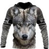 Sweats A Capuche Et Sweat-Shirts LITB | Homme Sweat A Capuche Capuche Animal Loup Imprimes Photos Imprimer Du Quotidien Des Sports 3D Effet Basique Vetement De Rue Design Printemps & Automne Vetement Tenue Pulls Capuche Pulls Gris