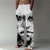 Bas Pour Hommes LITB | Graffiti Abstrait Homme Impression 3D Pantalon Exterieur Plein Air Sortie Polyester S M L Taille Mediale Elasticite Pantalon Blanche