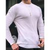 T-Shirts Et Debardeurs Pour Hommes LITB | Homme T Shirt Tee Chemise Gaufree T-Shirt Chemise A Manches Longues Plein Col Ras Du Cou Plein Air Vacances Manche Longue Vetement Tenue Mode Design Basique