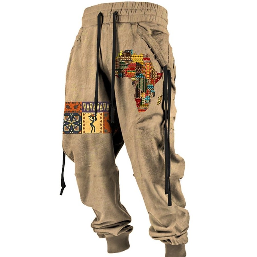 Bas Pour Hommes LITB | Tribal Impression Bandana Retro Vintage Homme Impression 3D Joggings Pantalon Exterieur Plein Air Casual Quotidien Polyester S M L Taille Mediale Elasticite Pantalon