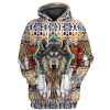 Sweats A Capuche Et Sweat-Shirts LITB | Homme Sweat A Capuche Capuche Loup Tribal Imprimes Photos Imprimer Du Quotidien Des Sports 3D Effet Vetement De Rue Design Basique Printemps & Automne Vetement Tenue Pulls Capuche Pulls Marron