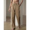 Boutique De Linge LITB | 40% Lin Homme Pantalon En Lin Pantalon Pantalon De Travail Pantalon De Plage Poche Cordon Taille Elastique Plein Confort Doux Du Quotidien Fin De Semaine Vetement De Rue Decontractees