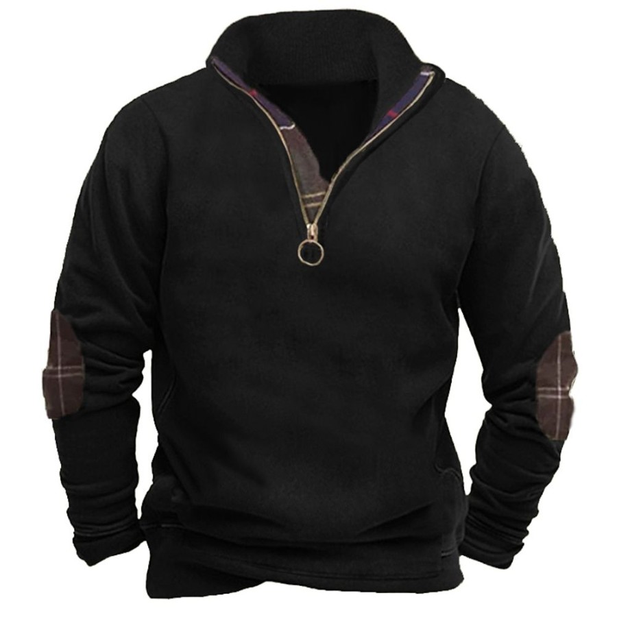 Sweats A Capuche Et Sweat-Shirts LITB | Homme Sweat Shirt Sweat-Shirt Quart De Fermeture Eclair Tactique Demi Fermeture Eclair Plein Sport & Loisir Du Quotidien Vacances Vetement De Rue Basique Decontractees Printemps & Automne