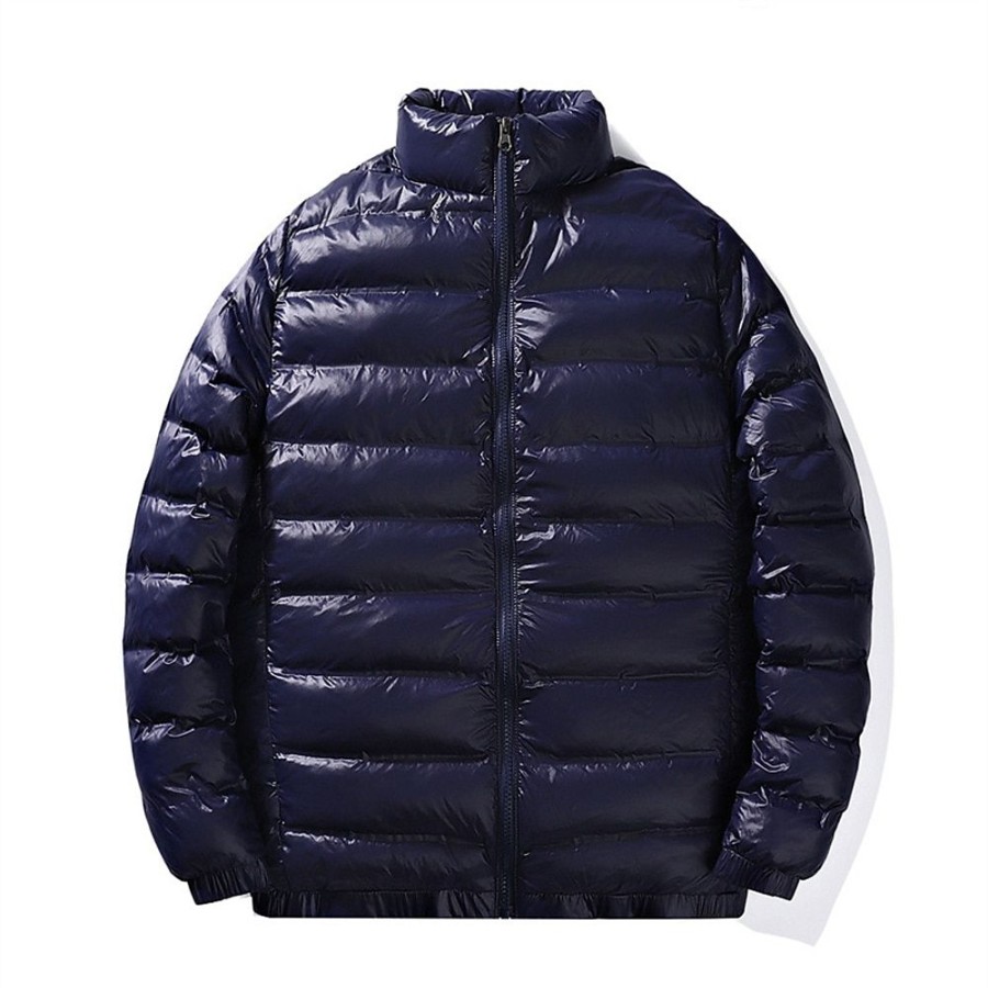 Vetements D'Exterieur Pour Hommes LITB | Homme Doudoune Veste Matelassee Zippe Poche Bureau Et Carriere Rendez-Vous Casual Quotidien Exterieur Pour Tous Les Jours Des Sports Hiver Plein Marron Sapin Doudoune