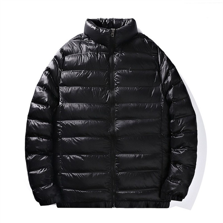 Vetements D'Exterieur Pour Hommes LITB | Homme Doudoune Veste Matelassee Zippe Poche Bureau Et Carriere Rendez-Vous Casual Quotidien Exterieur Pour Tous Les Jours Des Sports Hiver Plein Marron Sapin Doudoune