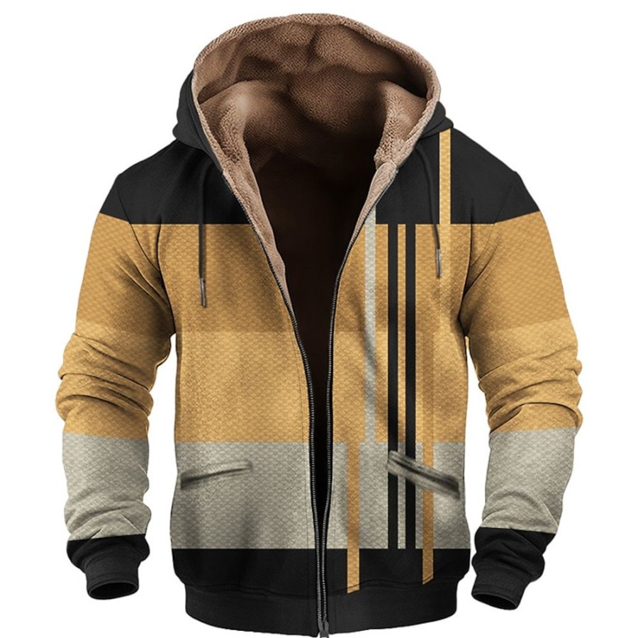 Sweats A Capuche Et Sweat-Shirts LITB | Graphic Bloc De Couleur Homme Du Quotidien 3D Effet Sweat A Capuche Vacances Sortie Sweats A Capuche Manche Longue Capuche Imprimer Automne Hiver Designer Sweat A Capuche