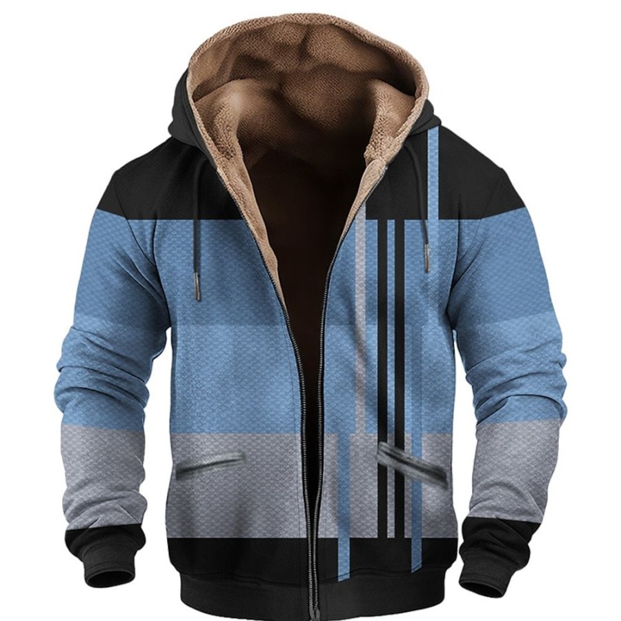 Sweats A Capuche Et Sweat-Shirts LITB | Graphic Bloc De Couleur Homme Du Quotidien 3D Effet Sweat A Capuche Vacances Sortie Sweats A Capuche Manche Longue Capuche Imprimer Automne Hiver Designer Sweat A Capuche