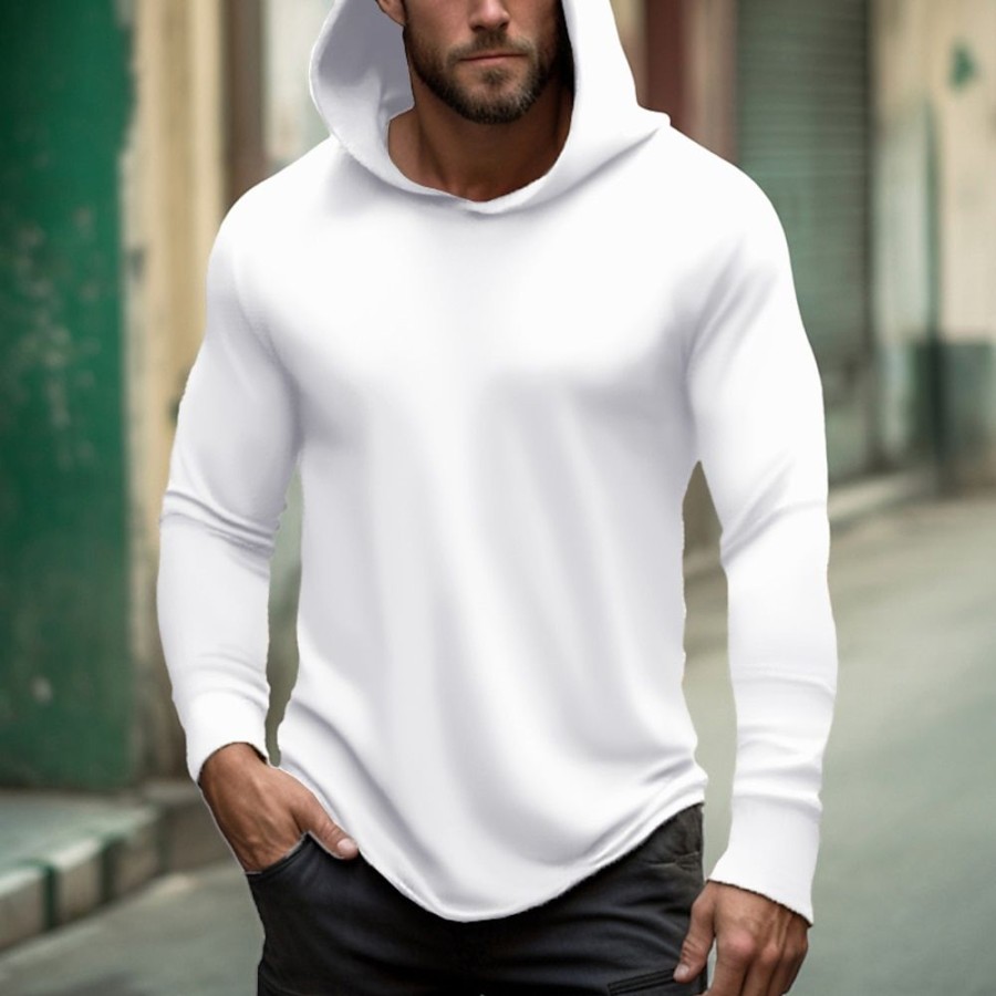 T-Shirts Et Debardeurs Pour Hommes LITB | Homme T Shirt Tee Chemise Henley Shirt T-Shirt Chemise A Manches Longues Plein Col Ras Du Cou Plein Air Vacances Manche Longue Vetement Tenue Mode Design Basique