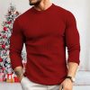 T-Shirts Et Debardeurs Pour Hommes LITB | Homme T Shirt Tee T-Shirt Chemise A Manches Longues Plein Bande De Fosse Col V Noel Vacances Manche Longue Vetement Tenue Mode Design Basique