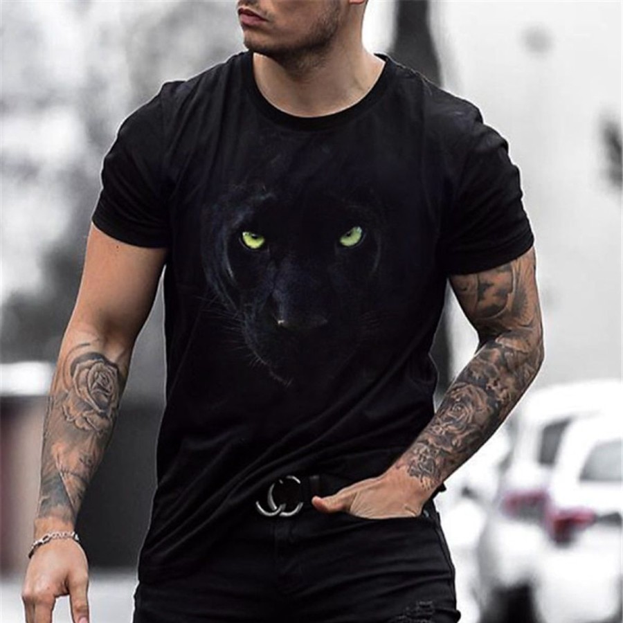 T-Shirts Et Debardeurs Pour Hommes LITB | Homme T Shirt Tee Chemise Tee Graphic Animal Col Ras Du Cou 3D Effet Grande Taille Casual Du Quotidien Manche Courte Vetement Tenue Basique Design Coupe Cintree Grand Et