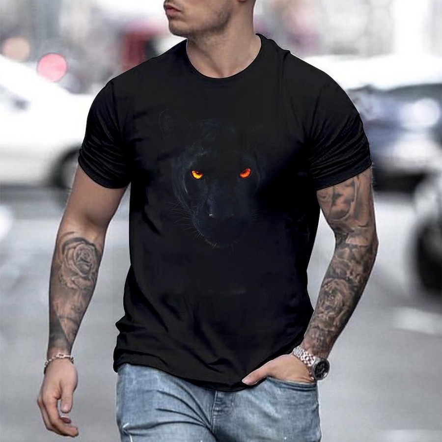 T-Shirts Et Debardeurs Pour Hommes LITB | Homme T Shirt Tee Chemise Tee Graphic Animal Col Ras Du Cou 3D Effet Grande Taille Casual Du Quotidien Manche Courte Vetement Tenue Basique Design Coupe Cintree Grand Et