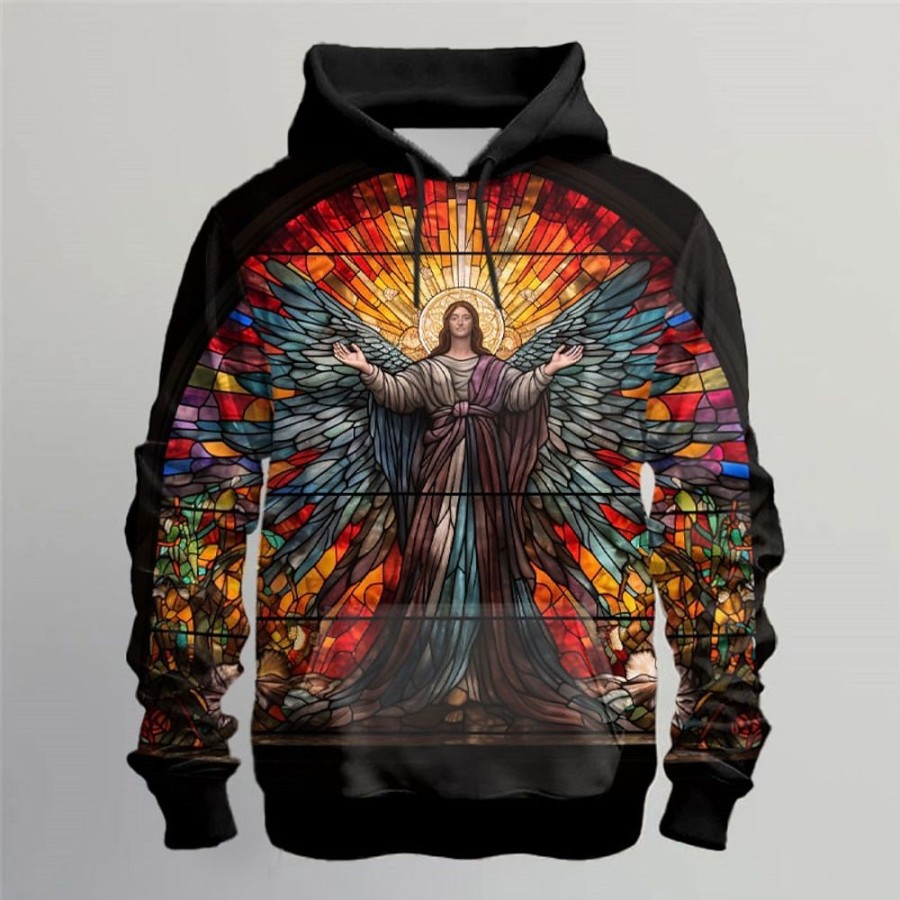 Sweats A Capuche Et Sweat-Shirts LITB | Graphic Jesus Homme Mode 3D Effet Sweat A Capuche Sport Exterieur Vacances Vetement De Rue Sweats A Capuche Manche Longue Capuche Imprimer Poche Avant Printemps & Automne Designer Sweat