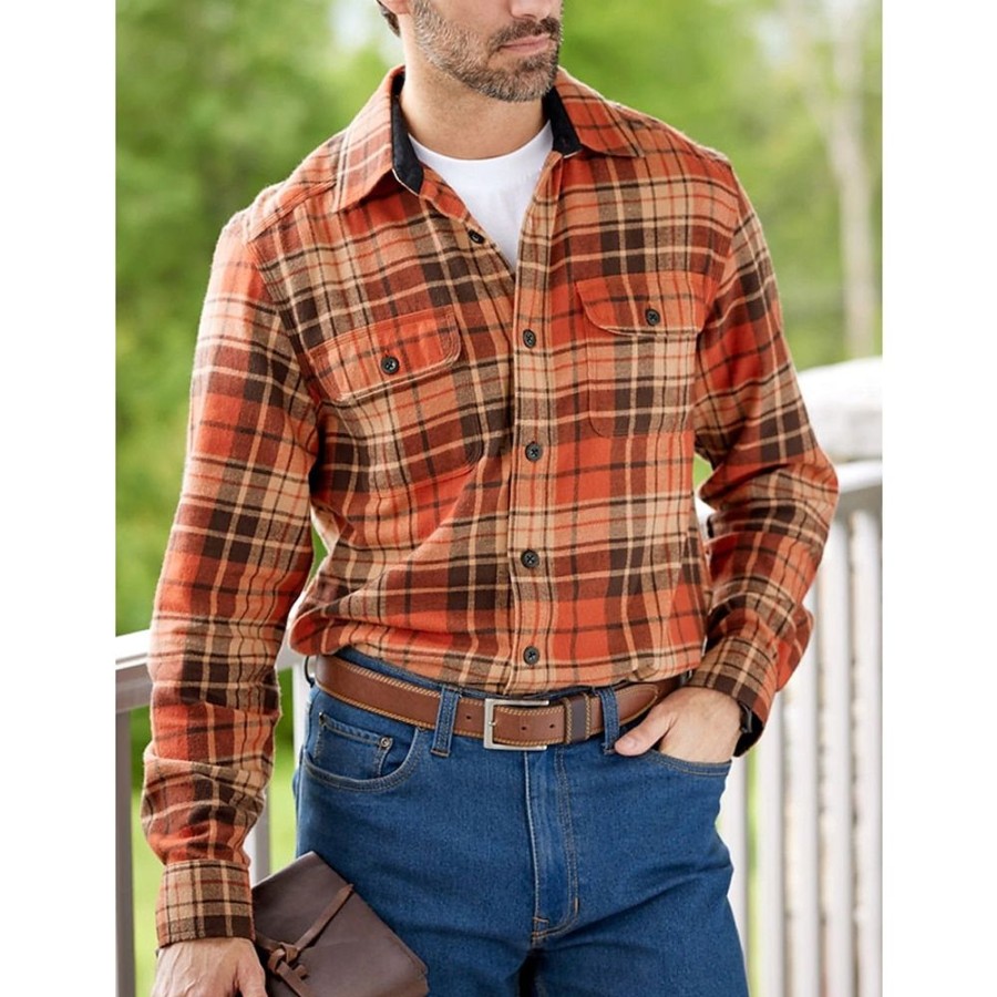 Chemises Pour Hommes LITB | Homme Chemise Chemise Flanelle Chemise Carreaux Surchemise Veste Manche Longue Tartan Revers Printemps & Automne Exterieur Usage Quotidien Vetement Tenue Poche