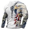 T-Shirts Et Debardeurs Pour Hommes LITB | Chemise 3D Pour Hommes A Lacets Pour Le Jour De L Independance | Coton D Ete Blanc | T-Shirt A Manches Longues Pour Homme, Confortable, Imprime En 3D, Graphique, De Styliste, Decontracte, Pour Sortir Au Quotidien, ,